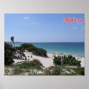 Poster Italie - Sardaigne - Alghero - Plage -