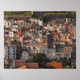 Poster Italie, Sardaigne, Bosa. Vue de la ville avec Cast