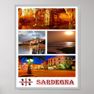 Poster Italie - Sardaigne - Mosaïque -