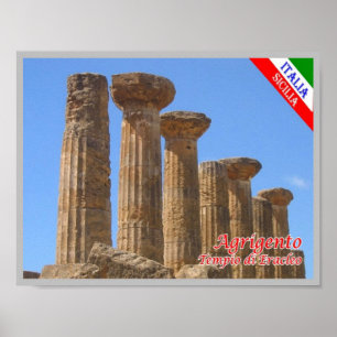 Poster Italie - Sicile - Agrigento - Tempio di Eracleo -