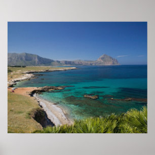 Poster Italie, Sicile, San Vito Lo Capo, Vue sur le golfe