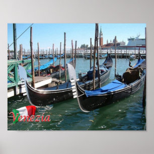 Poster Italie - Venise - Gondolas -