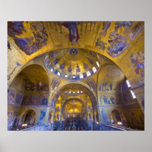 Poster Italie, Venise. Intérieur de la cathédrale Saint-M