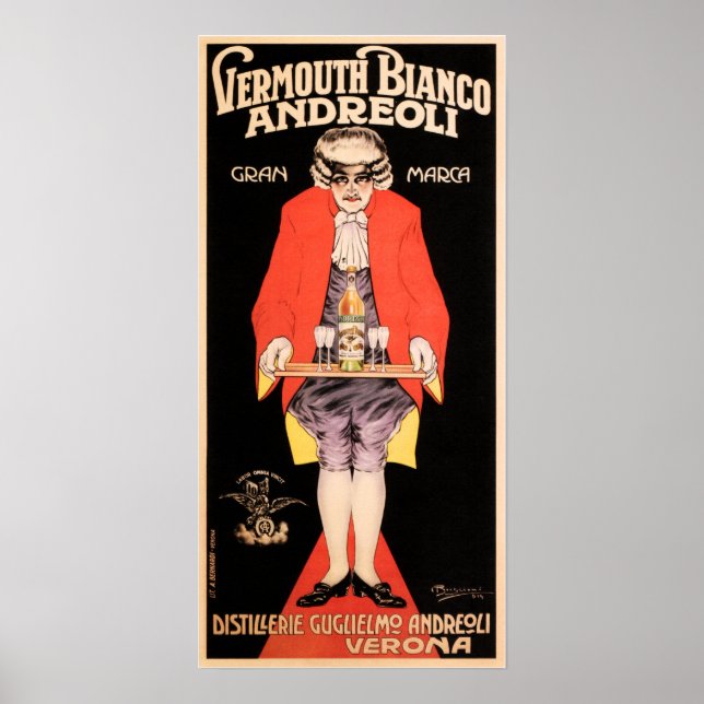 Poster Italie Vérone VERMOUTH BIANCO Liqueur Boissons Adv (Devant)