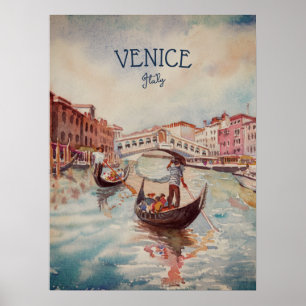 Poster Italie Voyage - VENICE aquarelle souvenir