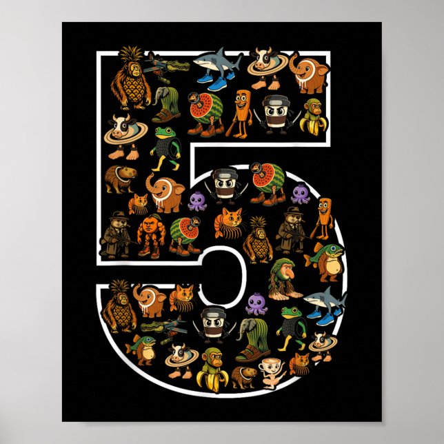 Poster Italien Brainrot Anniversaire 5 Age Mème 5ème Enfa (Devant)