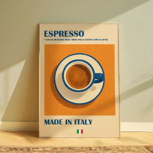 Poster Italien Espresso Wall Art, Café Rétro Minimaliste