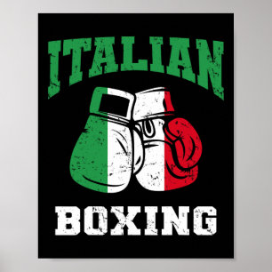 Poster Italien Gants de boxe Italie Drapeau Équipe de box