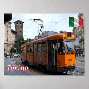 Poster Italy - Piedmont - Torino - Tram -