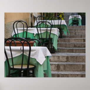 Poster ITALY, Sicily, TAORMINA: Corso Umberto 1, Cafe