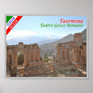 Poster Italy - Sicily - Taormina - Greek-Roman Theater -