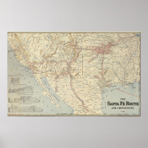 Poster Itinéraire de Fe de Sante, la Californie