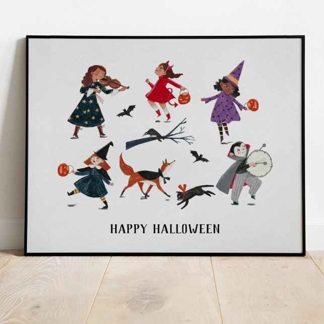 Poster Itinéraire d'Halloween ou régaler les enfants vaca (Créateur téléchargé)
