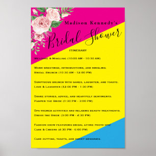 Poster Itinéraire moderne de la Fête des mariées florale