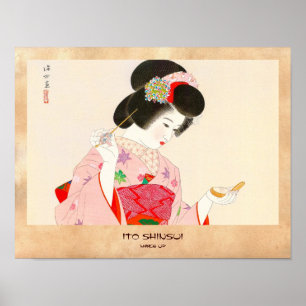 Poster Ito Shinsui composent la dame japonaise de geisha