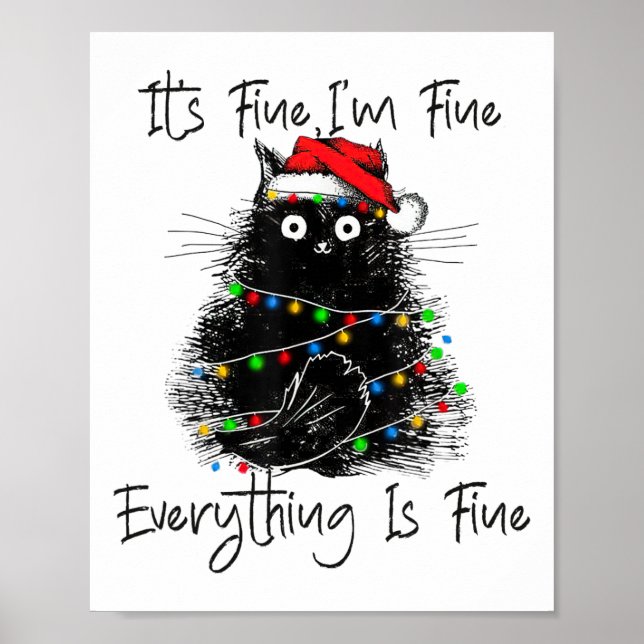 Poster Its Fine I'm Fine Everything Is Fine Christmas Bla (Devant)