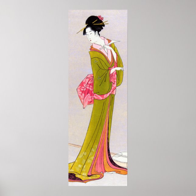 Poster Itsutomi par Eishi Hosoda japanese woodblock geish (Devant)