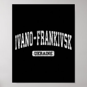 Poster Ivano-Frankivsk Ukraine Conception de sport vintag