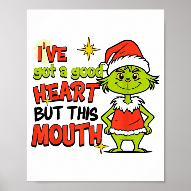 Poster I've Got A Good Heart But This Mouth Funny Christm (Devant)