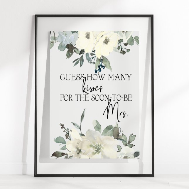 Poster Ivory White Roses Devine Combien De Baisers Jeu (Créateur téléchargé)