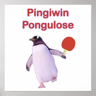 Poster iWin Perdre Penguin Ping Pong