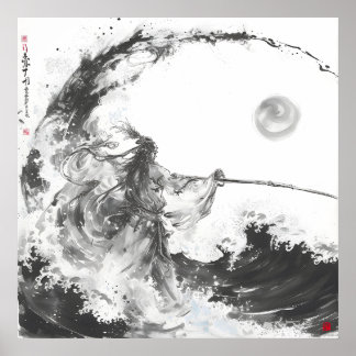 Poster Izanami et Izanagi Black and White Spears