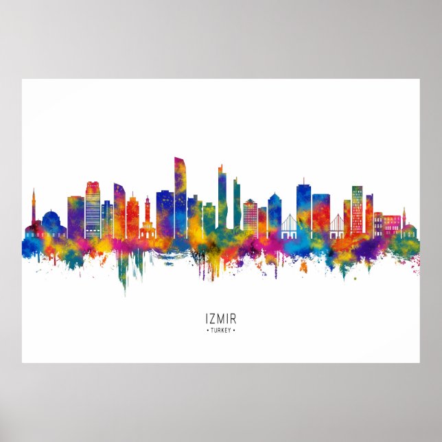 Poster Izmir Turquie Skyline (Devant)