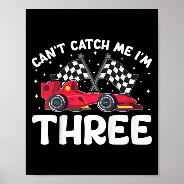 Poster J’ai 3 ans, Enfants 3e anniversaire Red Racing (Devant)