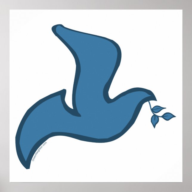 Poster J - La colombe de la Silhouette Bleue (Devant)