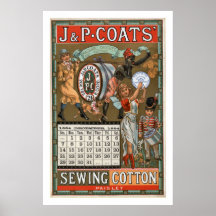 J P Coats coudre Coton Vintage Publicité