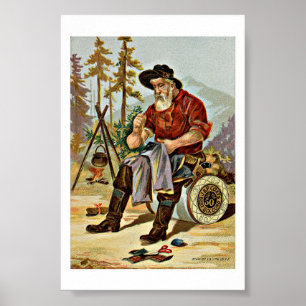 Poster J & P Thread Antique Ad