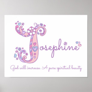 Poster J pour Josèphe initiale nom d'art gribouillé signi