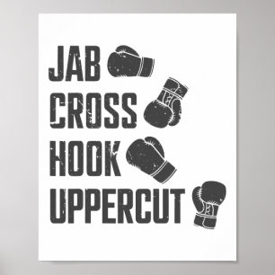 Poster Jab Cross Hook Uppercut Funny Boxing Entraînement 