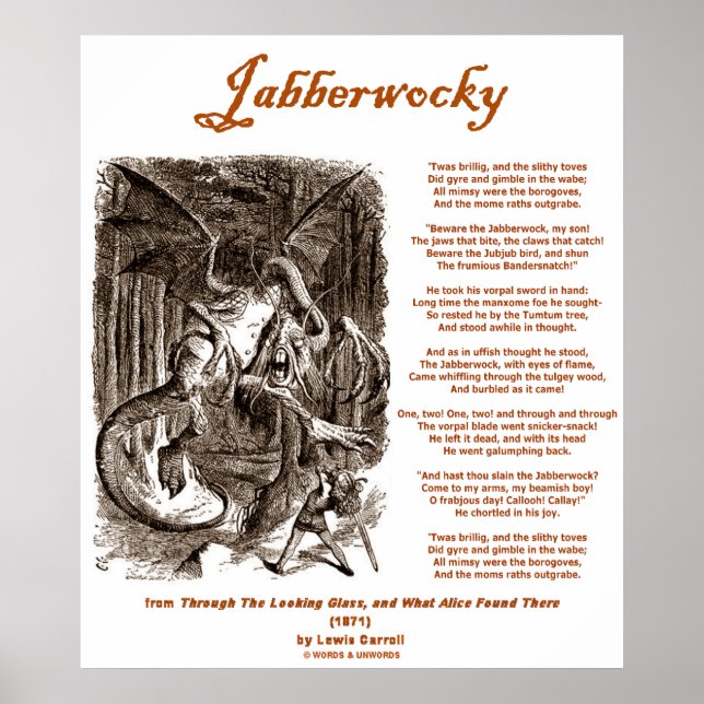 Poster Jabberwocky (Lewis Carroll à travers le miroir (Devant)