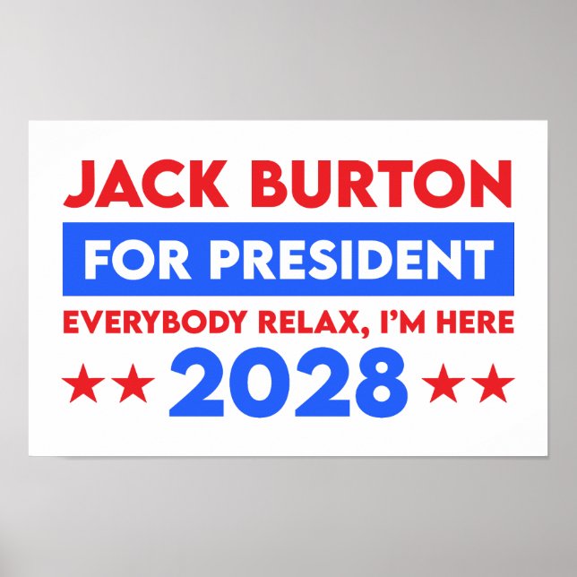 Poster Jack Burton Pour Président 2028 (Devant)