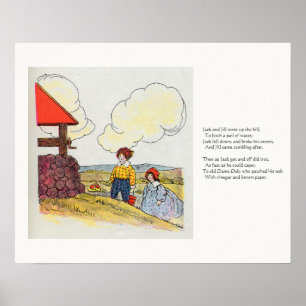 Poster Jack et Jill montèrent la colline Nursery Rhyme