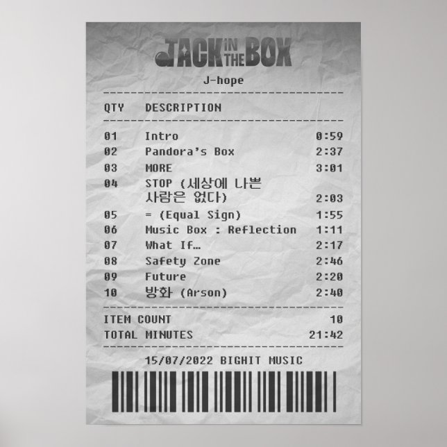 Poster Jack in The Box par j hope - Réception d'album (Devant)