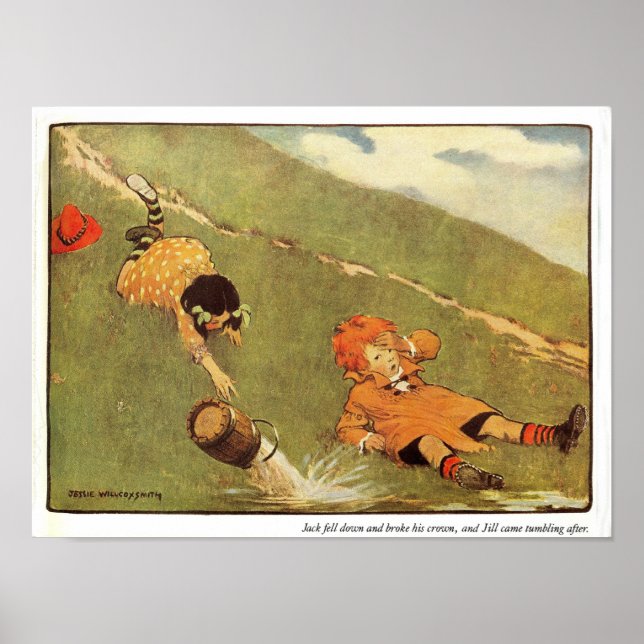 Poster Jack & Jill Fell Down The Hill Nursery Rhyme (Devant)