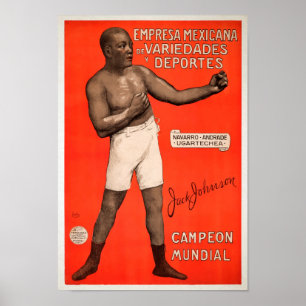 Poster Jack Johnson en espagnol vintage