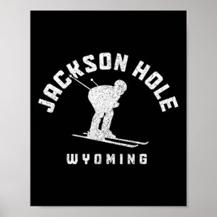 Poster Jackson Hole Wyoming Ski d'hiver Ski d'hiver Ski