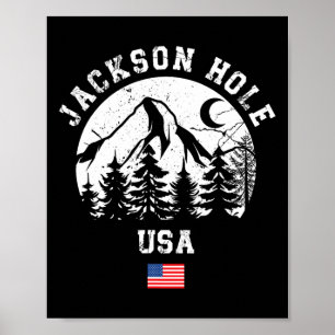 Poster Jackson Hole Wyoming Station de ski alpin Amer