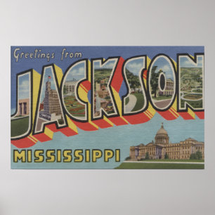 Poster Jackson, Mississippi - Scènes de grandes lettres