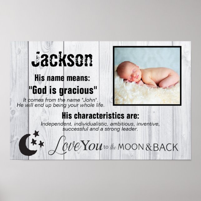 Poster Jackson Photo et nom Signification (Devant)