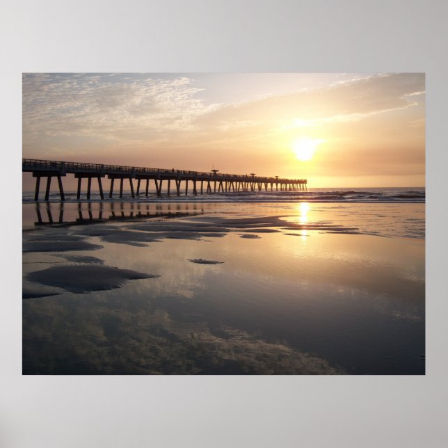 Poster Jacksonville Beach Sunrise - Pier (Devant)