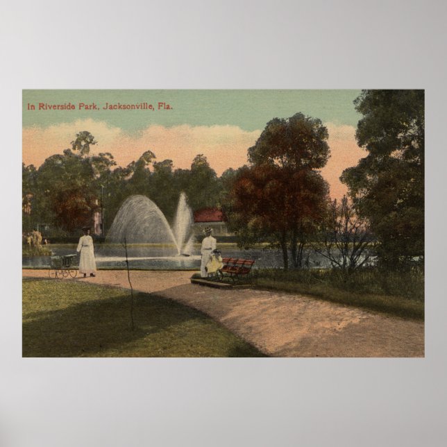 Poster Jacksonville, FL - Vue de Riverside (Devant)