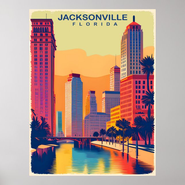 Poster Jacksonville, Floride, Travel (Devant)