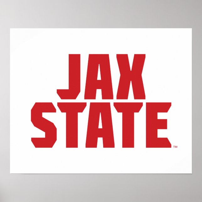 Poster Jacksonville State University JAX STATE Bold Red (Devant)