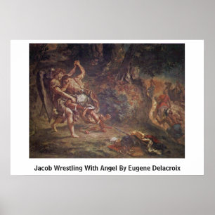 Poster Jacob luttant avec l'ange par Eugene Delacroix