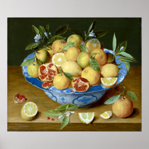 Poster Jacob van Hulsdonck Still Life with Lemons, Orange