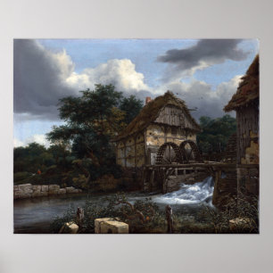 Poster Jacob van Ruisdael Deux moulins